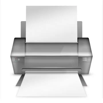 Realistic modern printer. Stock Illustration