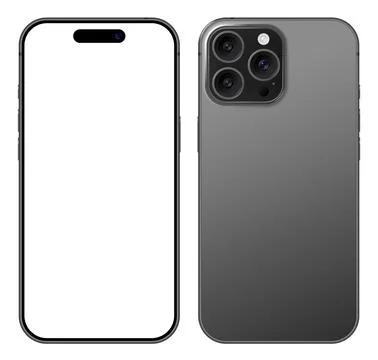 Realistic modern smartphone front back view mockup template vector Stock Illustration