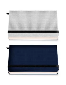 Realistic moleskin notebook with elastic band. copybook, vector illustration Stock Illustration