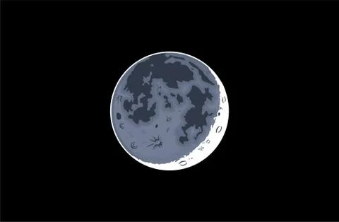 Realistic moon earthshine vector Stock Illustration