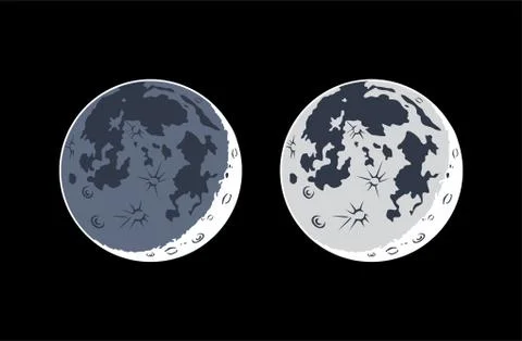 Realistic moon earthshine vector Stock Illustration