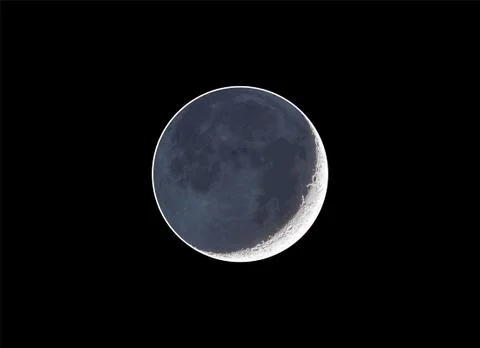 Realistic moon earthshine vector Stock Illustration