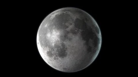 Realistic Moon in the outer space. High detailed texture. 3D Render Fotos Stock