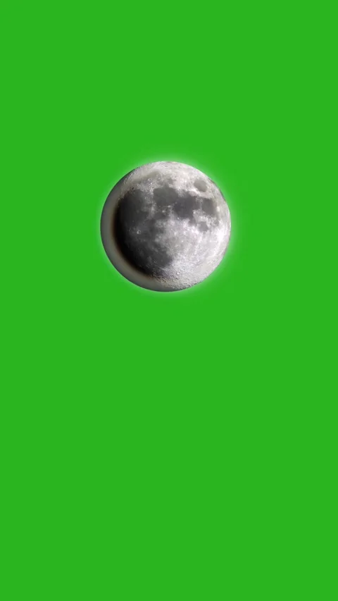 Realistic Moon Phases VFX Set on Green Screen Background Stock Footage 332999628