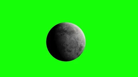 Realistic moon rotating on green screen ... | Stock Video | Pond5