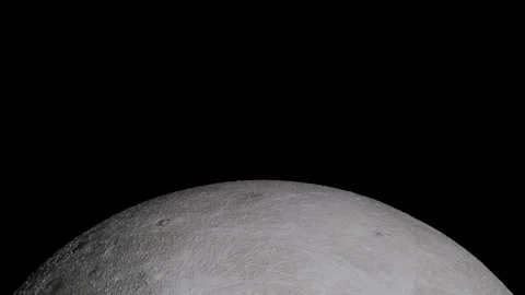 Realistic Moon Surface Horizon Rotating Loop - Lunar Craters Close Up Element Stock Footage 340179806