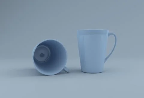 Realistic Mug Mockup 3D Rendered Stock Illustration