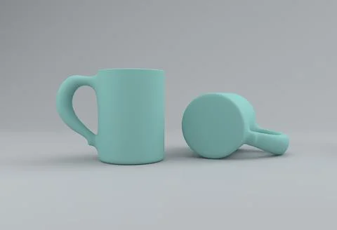 Realistic Mug Mockup 3D Rendered Stock Illustration