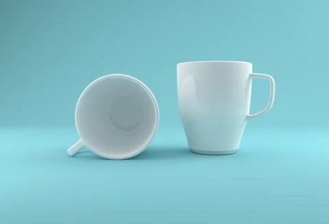 Realistic Mug Mockup 3D Rendered Stock Illustration