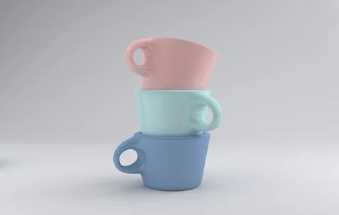 Realistic Mug Mockup 3D Rendered Stock Illustration