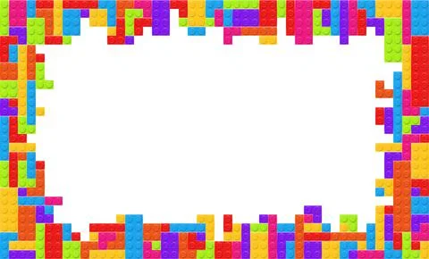Realistic multicolor plastik constructor frame isolated on white background. Stock Illustration