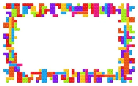 Realistic multicolor plastik constructor frame isolated on white background. Stock Illustration