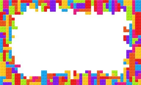 Realistic multicolor plastik constructor frame isolated on transparent Stock Illustration