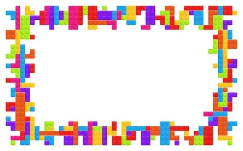 Realistic multicolor plastik constructor frame isolated on transparent Stock Illustration