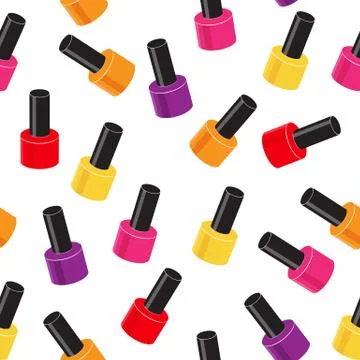 Realistic Nail Polish Seamless Pattern Background Vector Illustr Stock Illustration