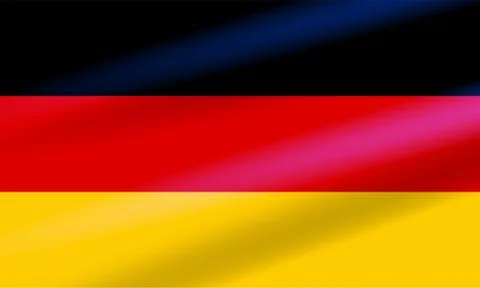 The realistic national flag of Germany developing in the wind. Flat vector il Stock Illustration