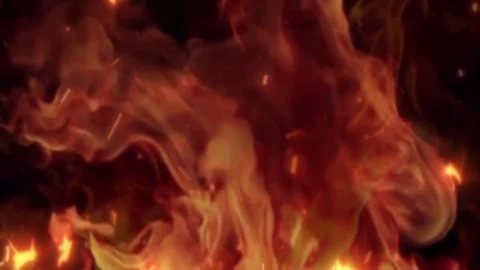 Realistic Natural Fire Burning with Fire Flex 4K Overlay Black Background Stock Footage 321856346