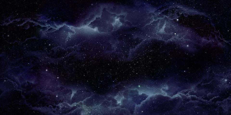 Realistic nebula space background The shining stars dragged with stardust a.. Stock Illustration