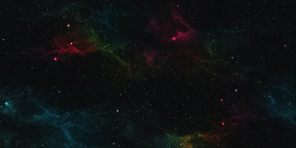 Realistic nebula space background The shining stars dragged with stardust a.. Stock Illustration