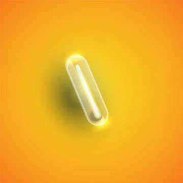 Realistic neon 'backslash' character with plastic case around, vector illustr Stock Illustration