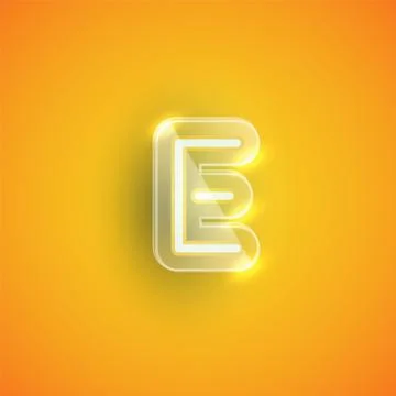 Realistic neon character with plastic case around, vector illustration Stock Illustration