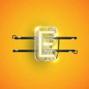 Realistic neon character with plastic case around, vector illustration Stock Illustration