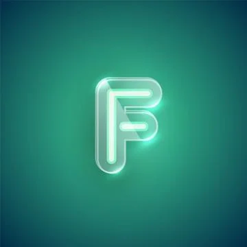 Realistic neon character with plastic case around, vector illustration Stock Illustration