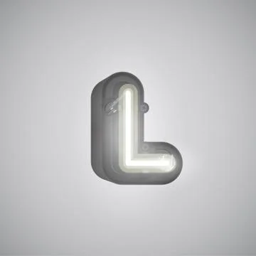 Realistic neon character from a set with console, vector illustration Stock Illustration