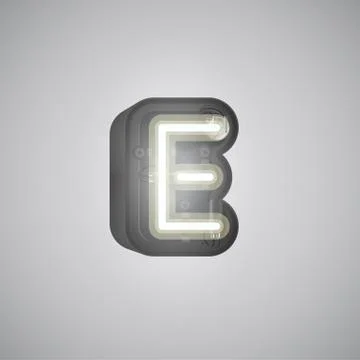 Realistic neon character from a set with console, vector illustration Stock Illustration