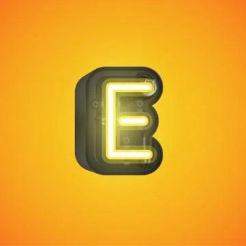 Realistic neon character from a set with console, vector illustration Stock Illustration