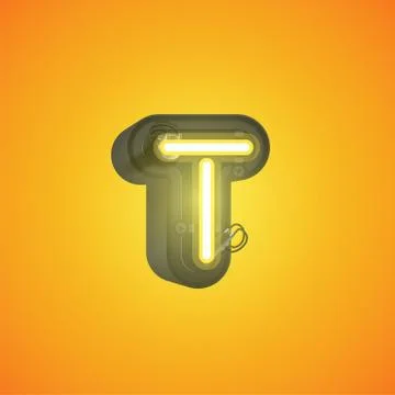 Realistic neon character from a set with console, vector illustration Stock Illustration