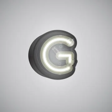 Realistic neon character from a set with console, vector illustration Stock Illustration
