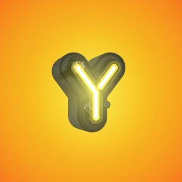 Realistic neon character from a set with console, vector illustration Illustrazione stock