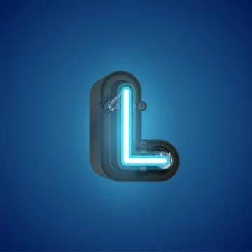 Realistic neon character from a set with console, vector illustration Stock Illustration