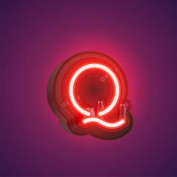 Realistic neon character from a set with console, vector illustration Stock Illustration
