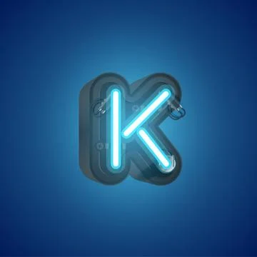 Realistic neon character from a set with console, vector illustration Stock Illustration