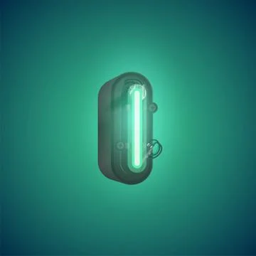 Realistic neon character from a set with console, vector illustration Stock Illustration