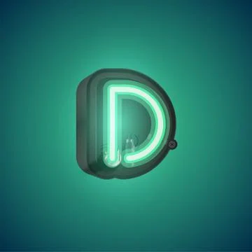 Realistic neon character from a set with console, vector illustration Stock Illustration