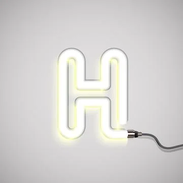 Realistic neon character, vector Stock Illustration