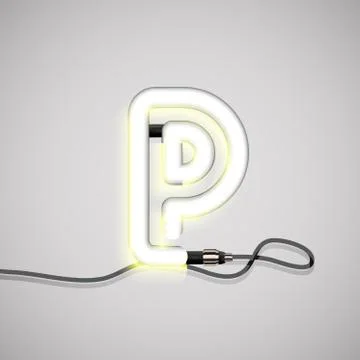 Realistic neon character, vector Stock Illustration