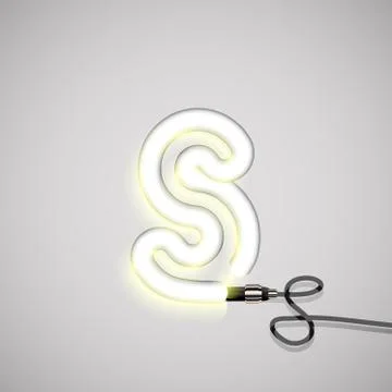 Realistic neon character, vector Stock Illustration