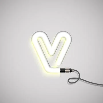 Realistic neon character, vector Stock Illustration