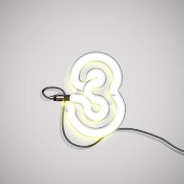 Realistic neon character, vector Stock Illustration