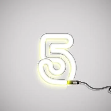 Realistic neon character, vector Stock Illustration