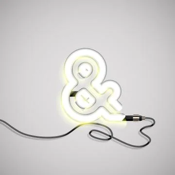 Realistic neon character, vector Stock Illustration