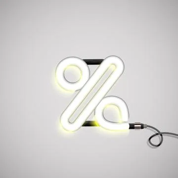 Realistic neon character, vector Stock Illustration