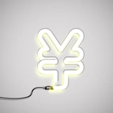 Realistic neon character, vector Stock Illustration
