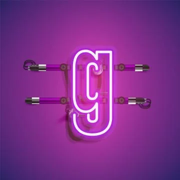 Realistic neon character with wires and console, vector illustration Stock Illustration
