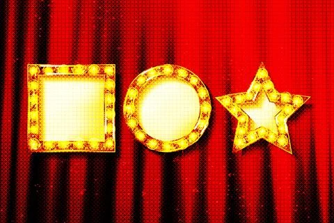 Realistic neon frames. Stock Illustration