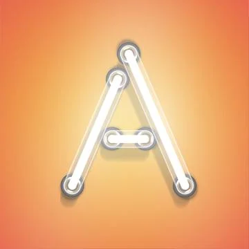Realistic neon from a set, vector illustration Stock Illustration